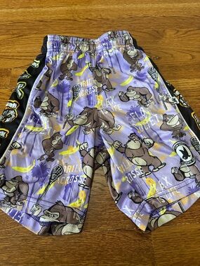 Purple Gorilla Print Kids Lacrosse Shorts